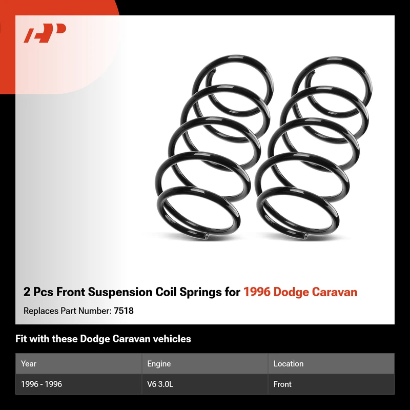 2 Pcs Front Suspension Coil Springs for 1996 Dodge Caravan