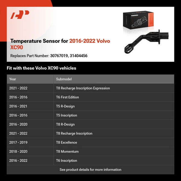 Temperature Sensor for 2016-2022 Volvo XC90
