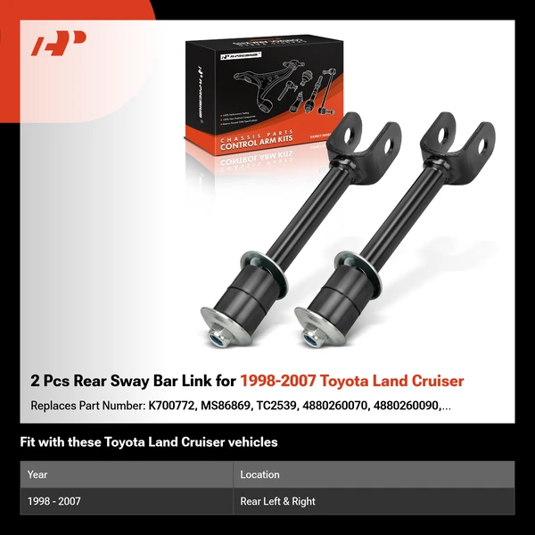 2 Pcs Rear Sway Bar Link for 1998-2007 Toyota Land Cruiser