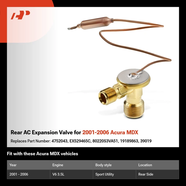 Rear AC Expansion Valve for 2001-2006 Acura MDX