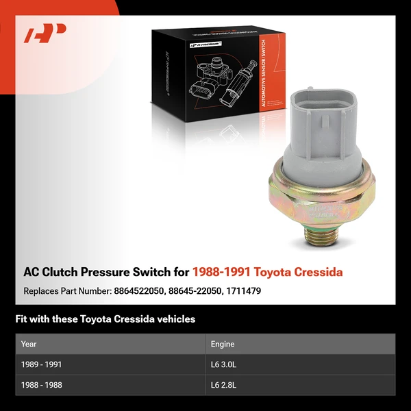 AC Clutch Pressure Switch for 1988-1991 Toyota Cressida