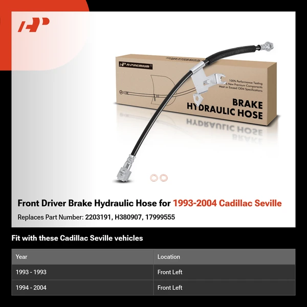 Front Driver Brake Hydraulic Hose for 1993-2004 Cadillac Seville