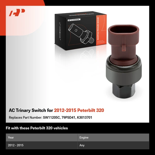 AC Trinary Switch for 2012-2015 Peterbilt 320
