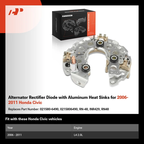Alternator Rectifier Diode with Aluminum Heat Sinks for 2006-2011 Honda Civic