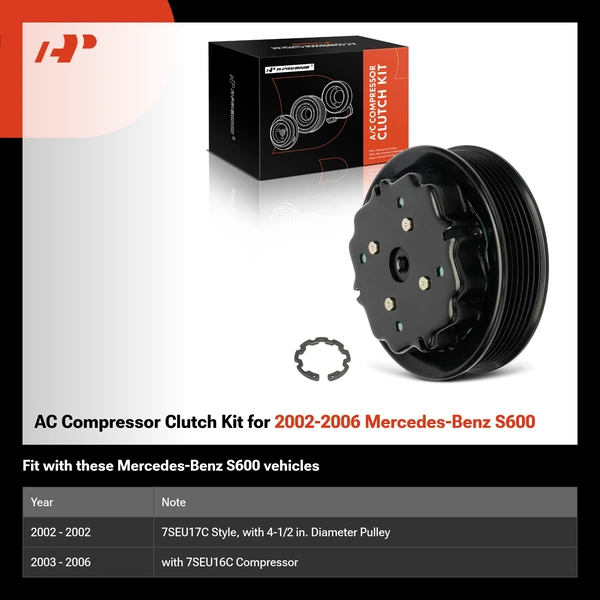 AC Compressor Clutch Kit for 2002-2006 Mercedes-Benz S600