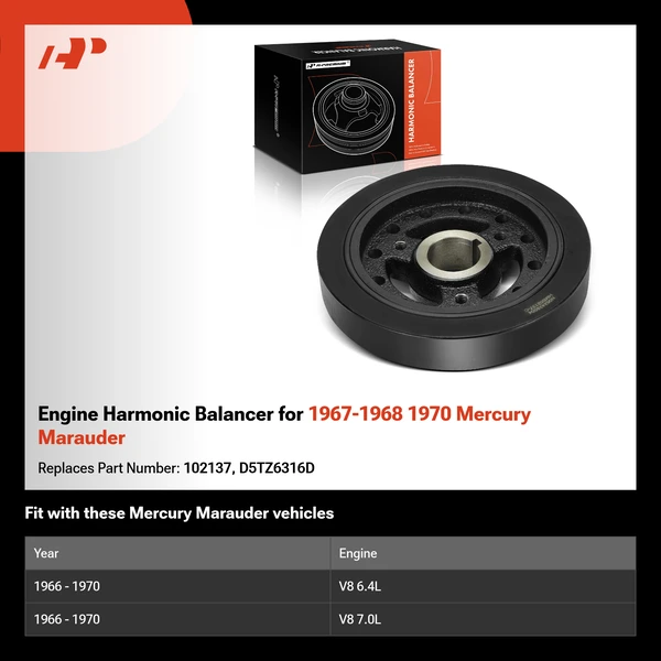 Engine Harmonic Balancer for 1967-1968 1970 Mercury Marauder