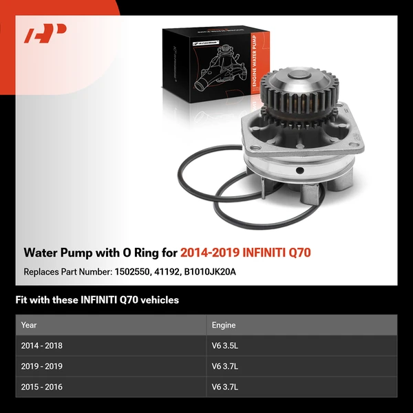 Water Pump with O Ring for 2014-2019 INFINITI Q70