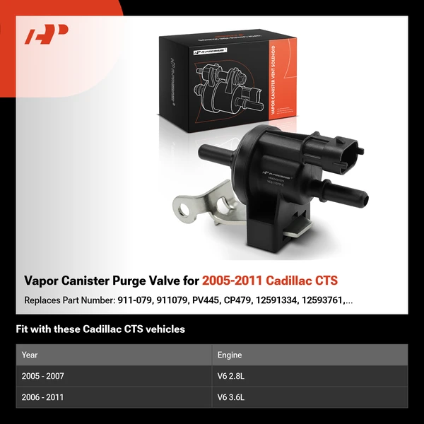 Vapor Canister Purge Valve for 2005-2011 Cadillac CTS