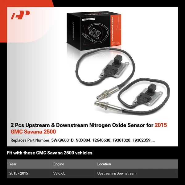 2 Pcs Upstream & Downstream Nitrogen Oxide Sensor for 2015 GMC Savana 2500