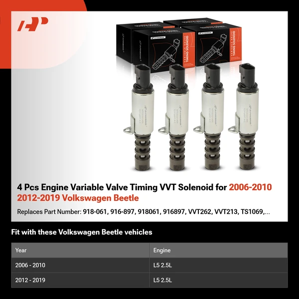 4 Pcs Engine Variable Valve Timing VVT Solenoid for 2006-2010 2012-2019 Volkswagen Beetle
