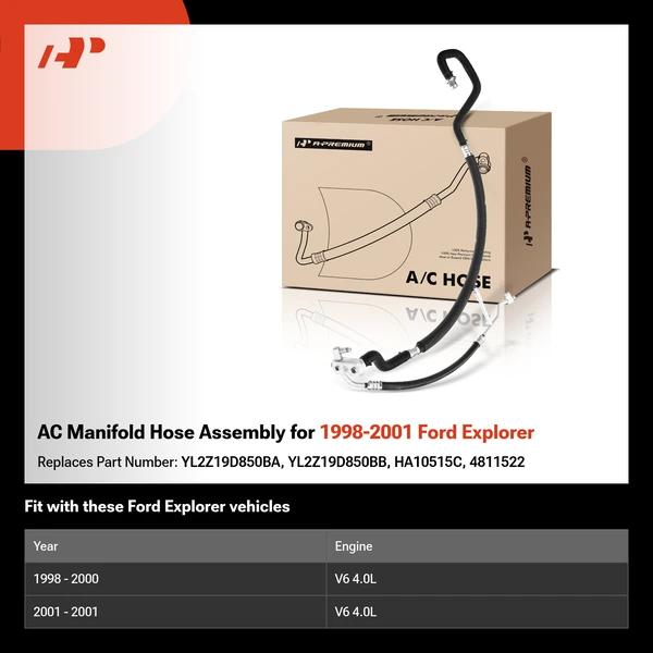 AC Manifold Hose Assembly for 1998-2001 Ford Explorer
