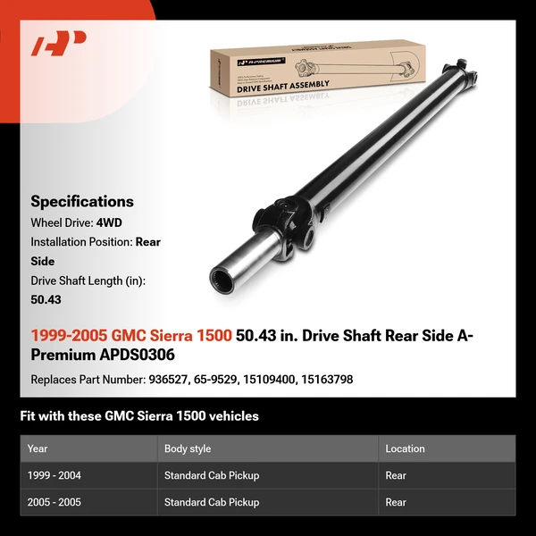 1999-2005 GMC Sierra 1500 50.43 in. Drive Shaft Rear Side A-Premium APDS0306