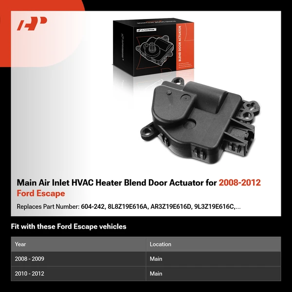 Main Air Inlet HVAC Heater Blend Door Actuator for 2008-2012 Ford Escape