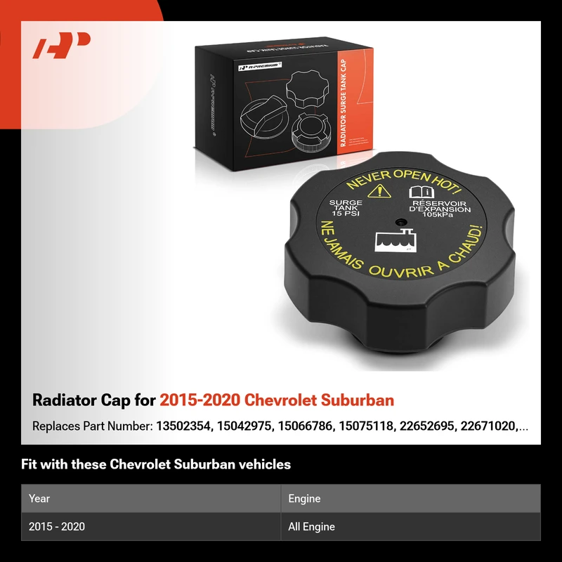 Radiator Cap for 2015-2020 Chevrolet Suburban