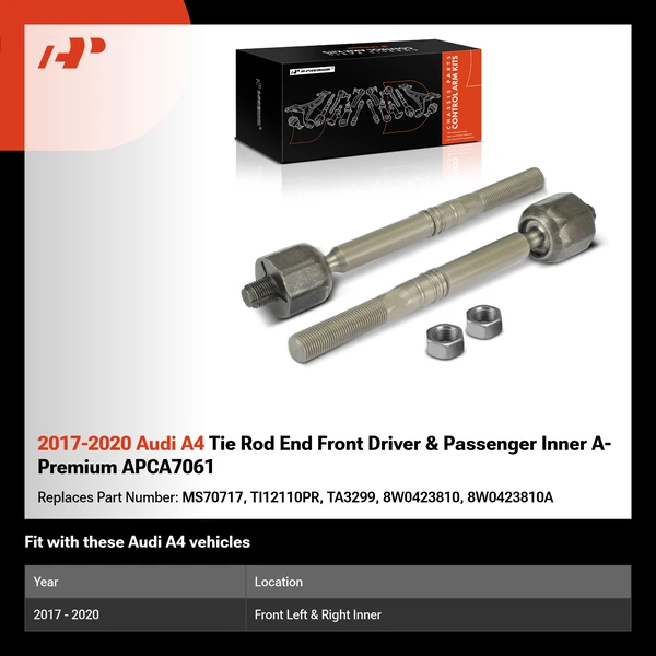 2017-2020 Audi A4 Tie Rod End Front Driver & Passenger Inner A-Premium APCA7061