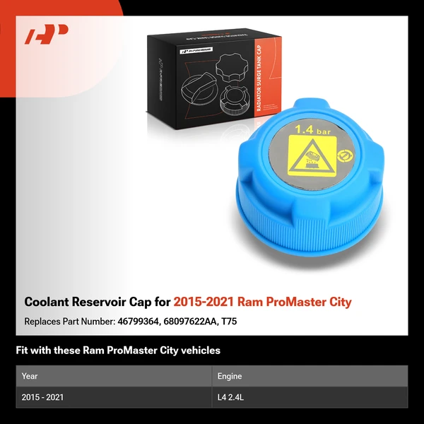 Coolant Reservoir Cap for 2015-2021 Ram ProMaster City
