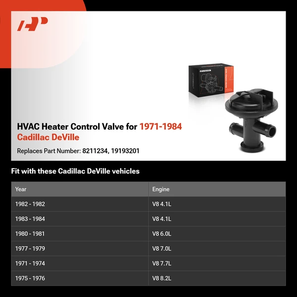 HVAC Heater Control Valve for 1971-1984 Cadillac DeVille