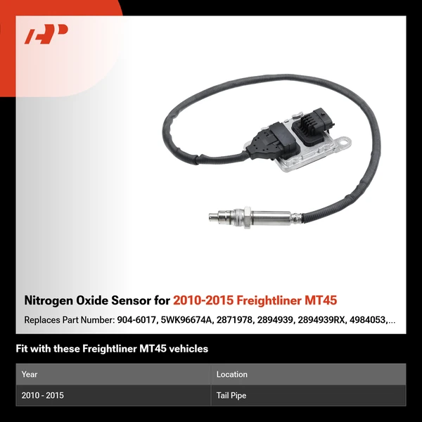 Nitrogen Oxide Sensor for 2010-2015 Freightliner MT45