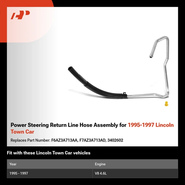 Power Steering Return Line Hose Assembly for 1995-1997 Lincoln Town Car