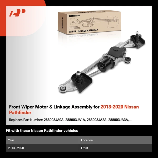 Front Wiper Motor & Linkage Assembly for 2013-2020 Nissan Pathfinder