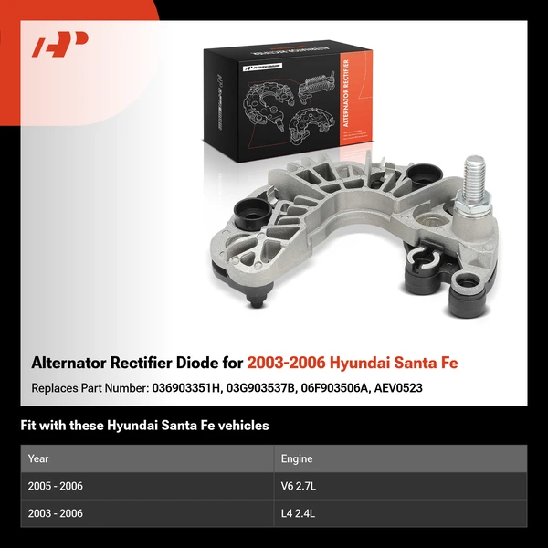 Alternator Rectifier Diode for 2003-2006 Hyundai Santa Fe