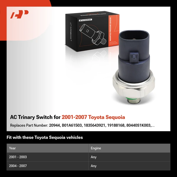 AC Trinary Switch for 2001-2007 Toyota Sequoia