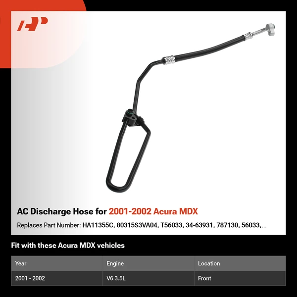 AC Discharge Hose for 2001-2002 Acura MDX