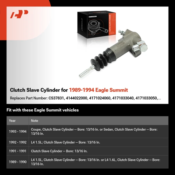 Clutch Slave Cylinder for 1989-1994 Eagle Summit