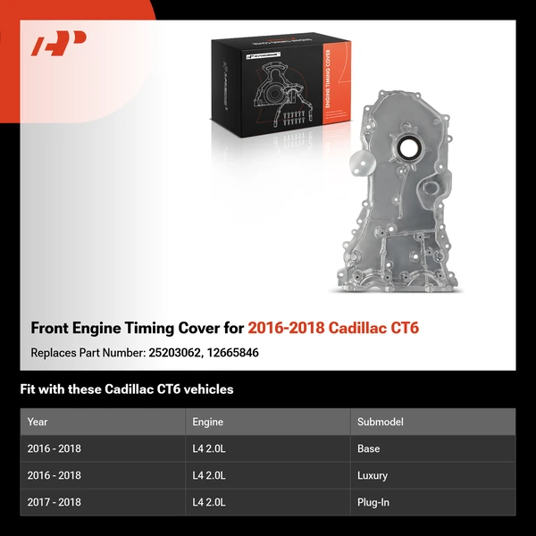 Front Engine Timing Cover for 2016-2018 Cadillac CT6