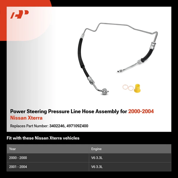 Power Steering Pressure Line Hose Assembly for 2000-2004 Nissan Xterra