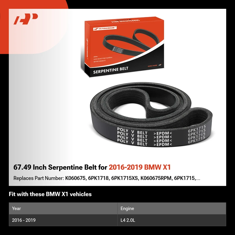 67.49 Inch Serpentine Belt for 2016-2019 BMW X1