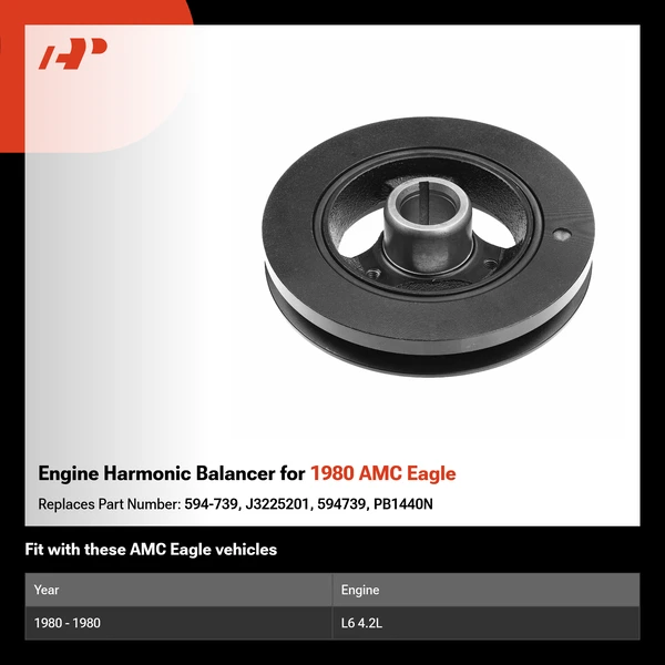 Engine Harmonic Balancer for 1980 AMC Eagle