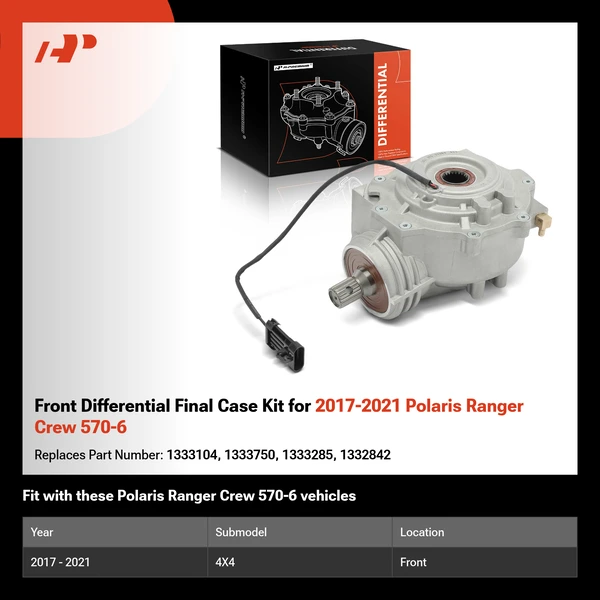 Front Differential Final Case Kit for 2017-2021 Polaris Ranger Crew 570-6