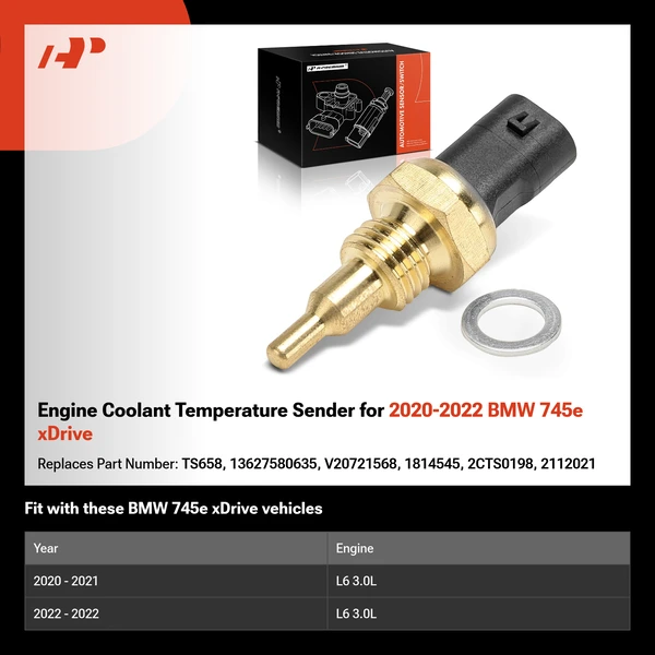 Engine Coolant Temperature Sender for 2020-2022 BMW 745e xDrive