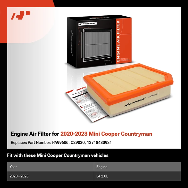 Engine Air Filter for 2020-2023 Mini Cooper Countryman
