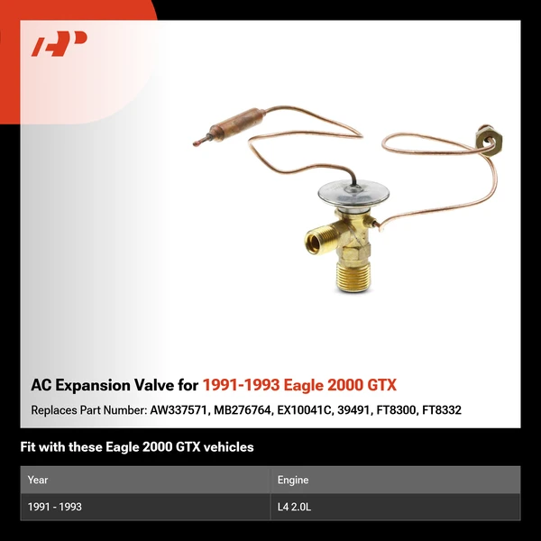 AC Expansion Valve for 1991-1993 Eagle 2000 GTX