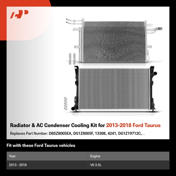 Radiator & AC Condenser Cooling Kit for 2013-2018 Ford Taurus