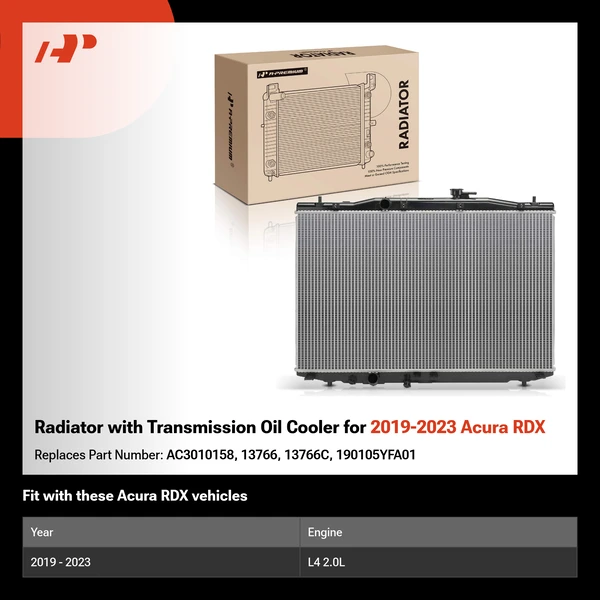 Radiator with Transmission Oil Cooler for 2019-2023 Acura RDX