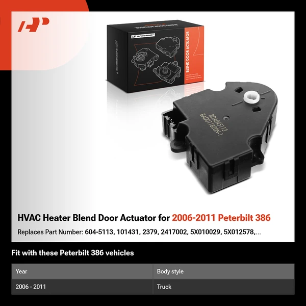 HVAC Heater Blend Door Actuator for 2006-2011 Peterbilt 386