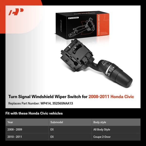 Turn Signal Windshield Wiper Switch for 2008-2011 Honda Civic