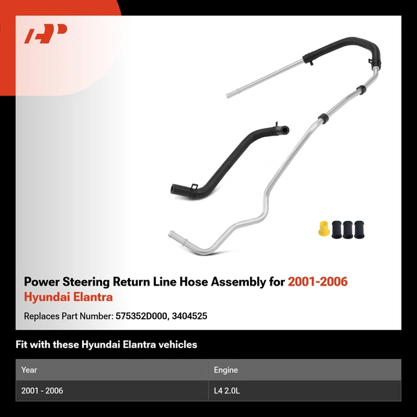 Power Steering Return Line Hose Assembly for 2001-2006 Hyundai Elantra