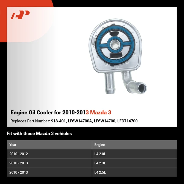Engine Oil Cooler for 2010-2013 Mazda 3