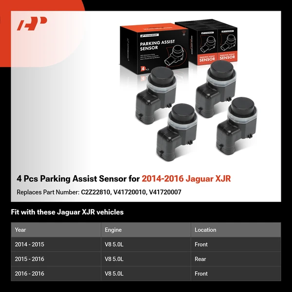 4 Pcs Parking Assist Sensor for 2014-2016 Jaguar XJR