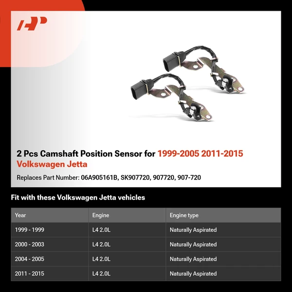 2 Pcs Camshaft Position Sensor for 1999-2005 2011-2015 Volkswagen Jetta