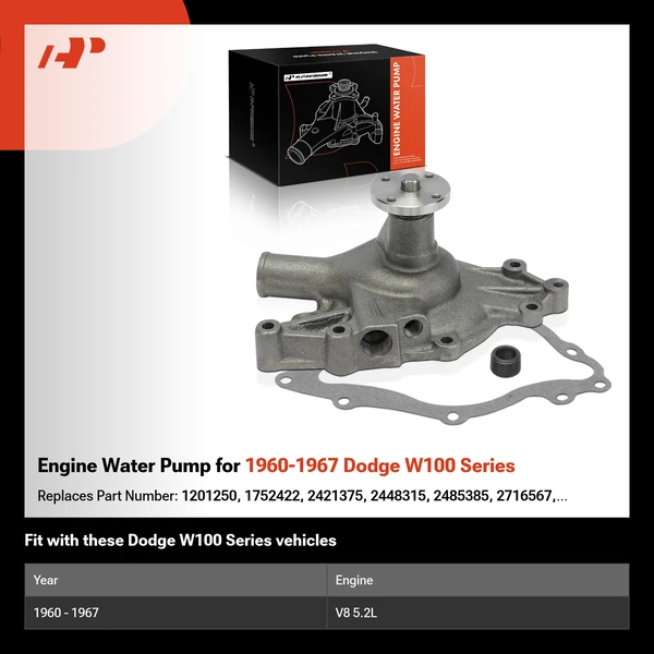 Engine Water Pump for 1960-1967 Dodge W100 Series