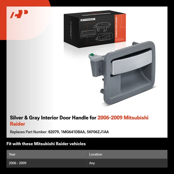 Silver & Gray Interior Door Handle for 2006-2009 Mitsubishi Raider