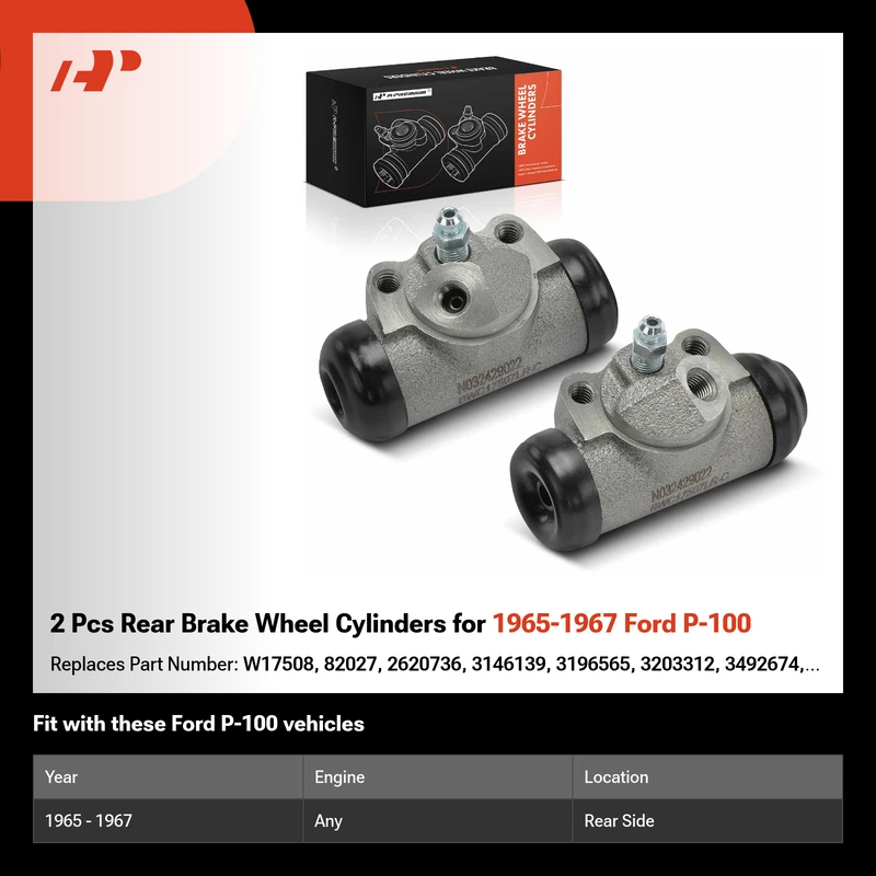 2 Pcs Rear Brake Wheel Cylinders for 1965-1967 Ford P-100