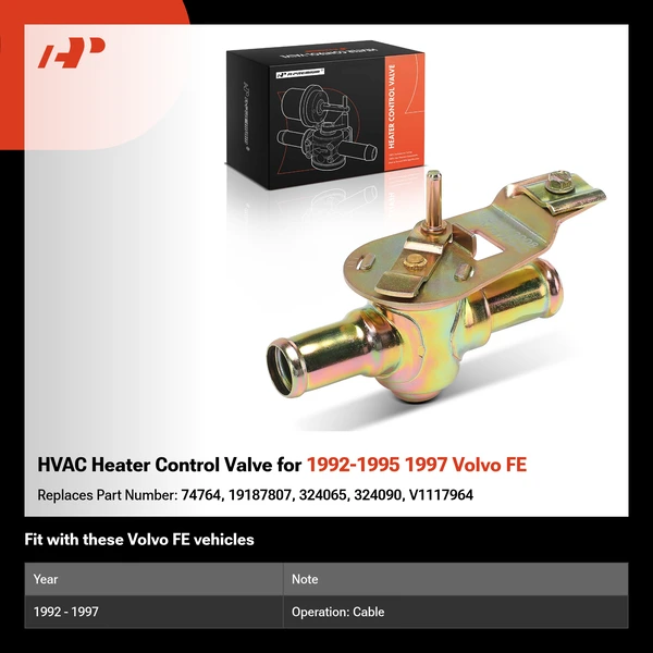HVAC Heater Control Valve for 1992-1995 1997 Volvo FE