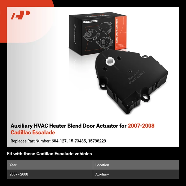 Auxiliary HVAC Heater Blend Door Actuator for 2007-2008 Cadillac Escalade