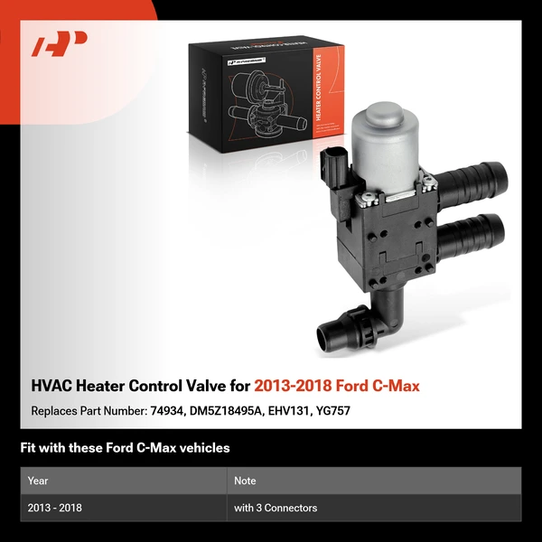 HVAC Heater Control Valve for 2013-2018 Ford C-Max